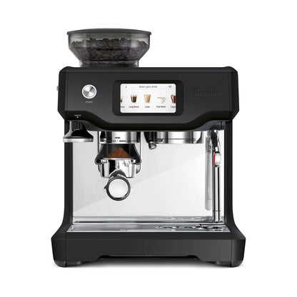 Breville coffee machine in black with portafilter