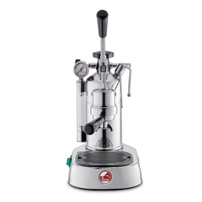 La Pavoni Lever Coffee Machine in silver front view