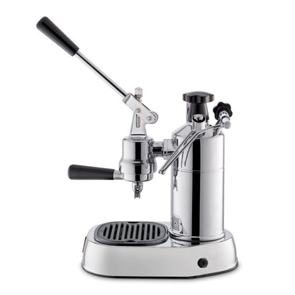 La Pavoni Lever Coffee Machine in silver side view