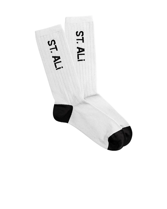 ST. ALi Logo Socks | White