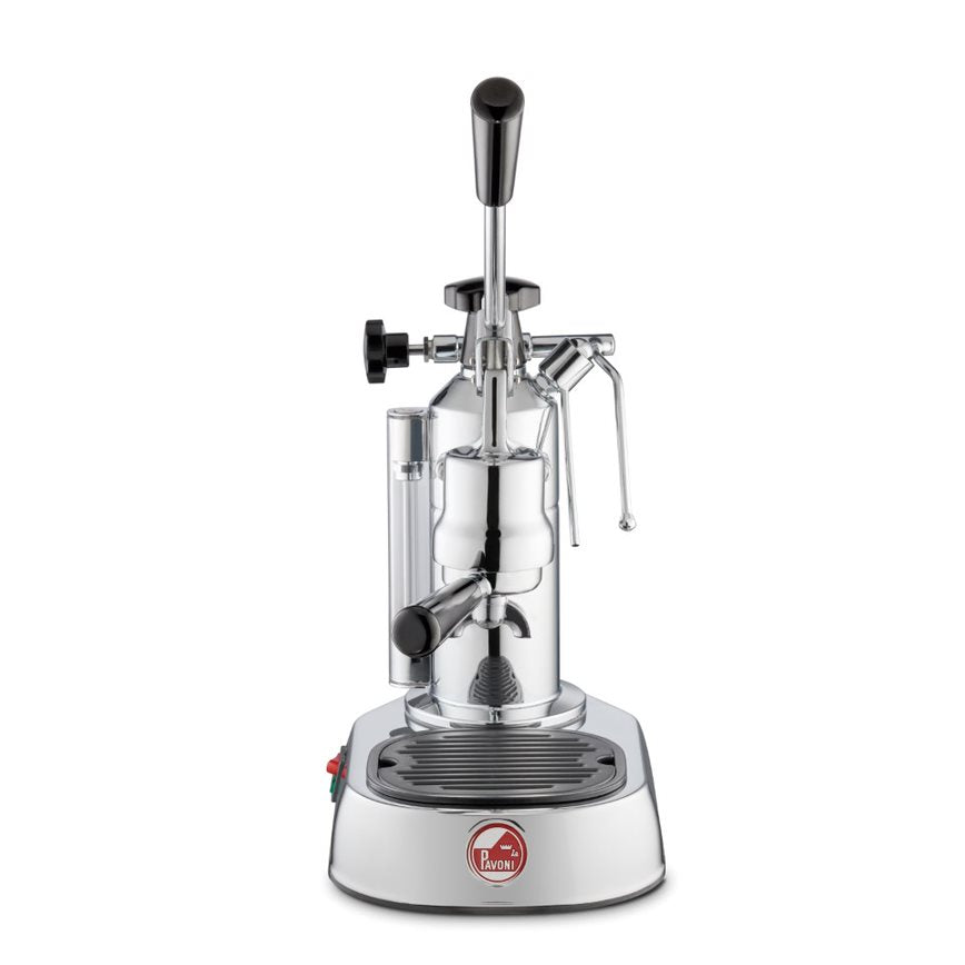 La Pavoni Lever Coffee Machine in silver front view