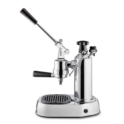 La Pavoni Lever Coffee Machine in silver side view