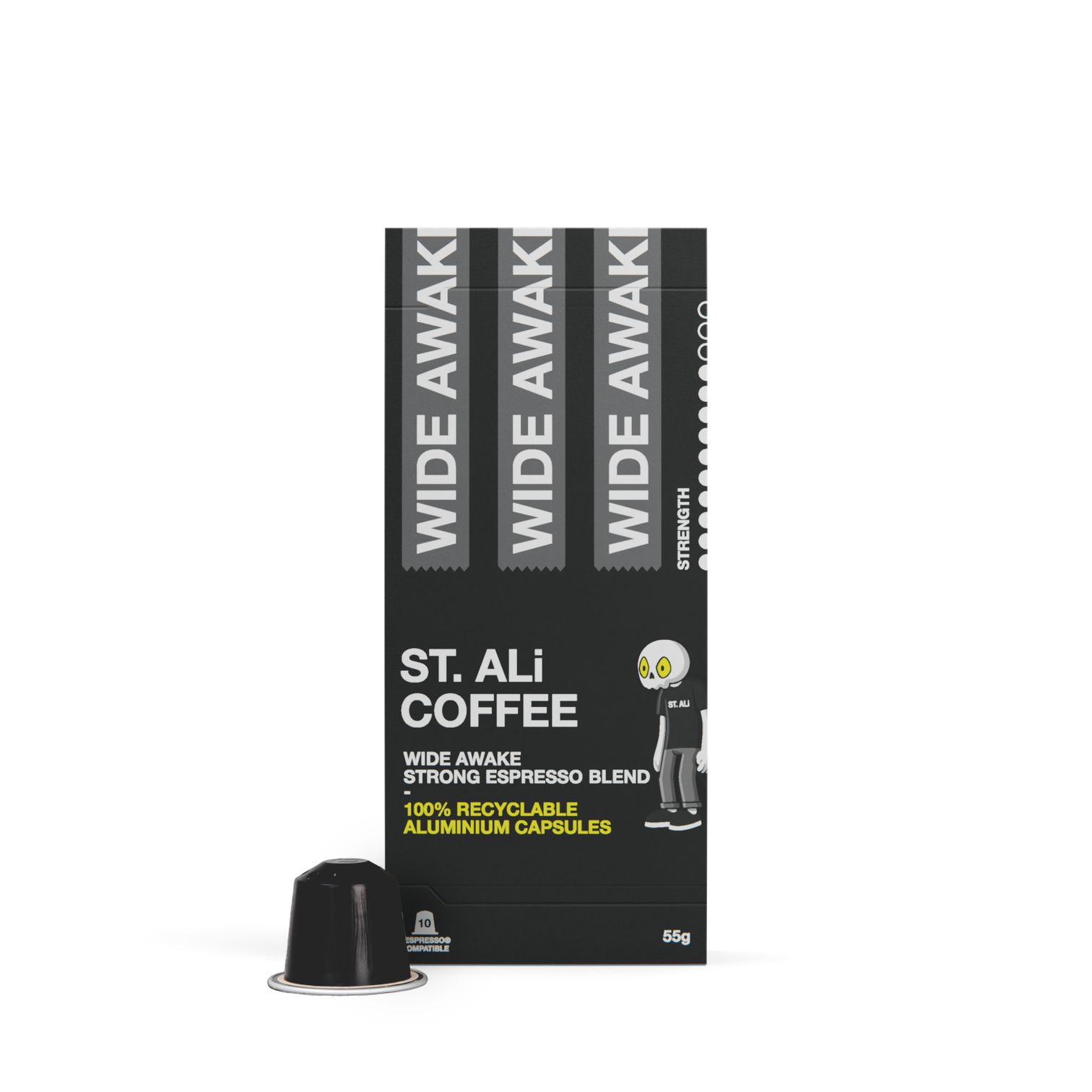 Wide Awake black box of capsules 55 grams front