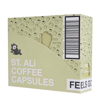 Side of Feels Good green coffee pods box 55 grams