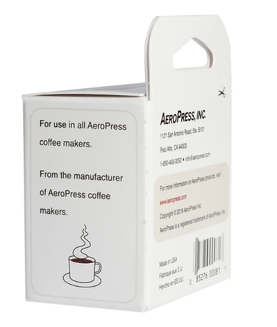 Aeropress micro filters box 30 pack side and back view 